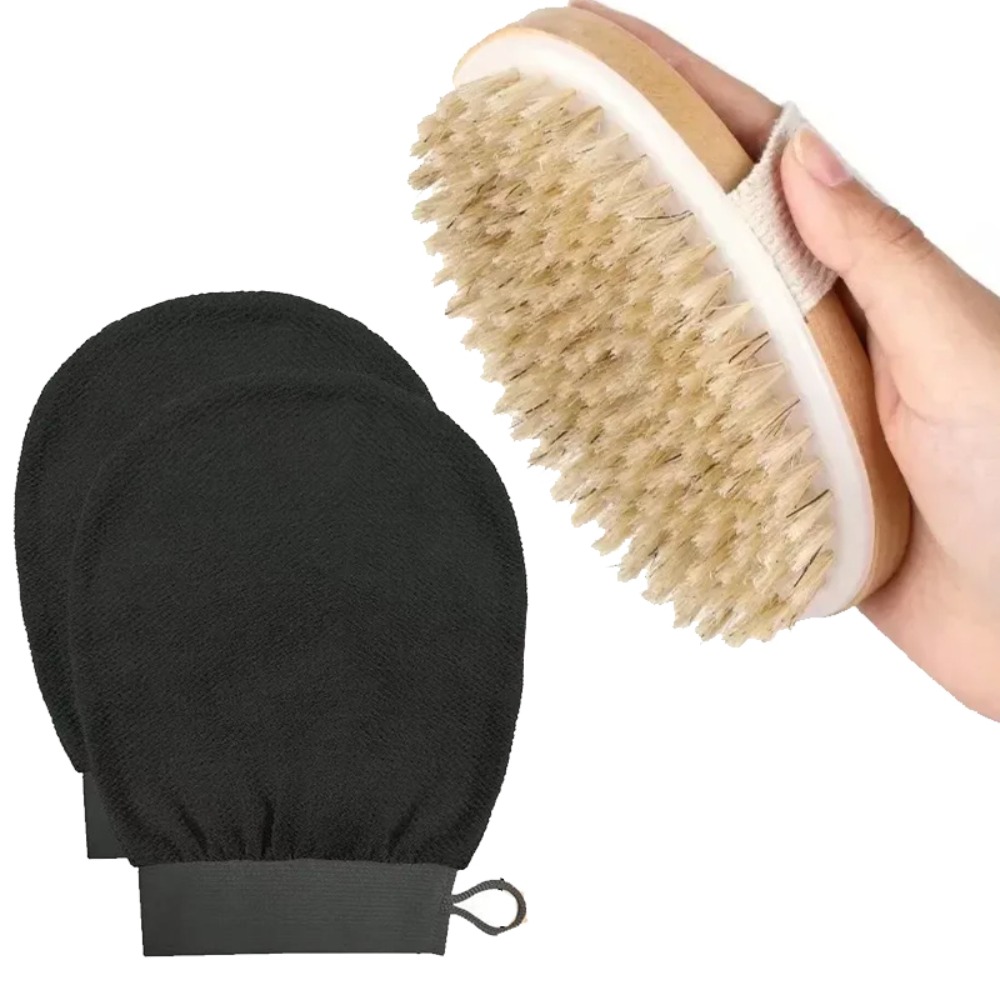 Dry Brush Body - 2Pcs Body Exfoliator Kit Dry Brush