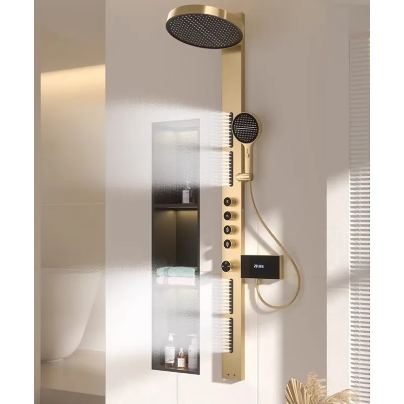Spa & Wellness Joule - Brass Rainfall Shower Panel Set Digital