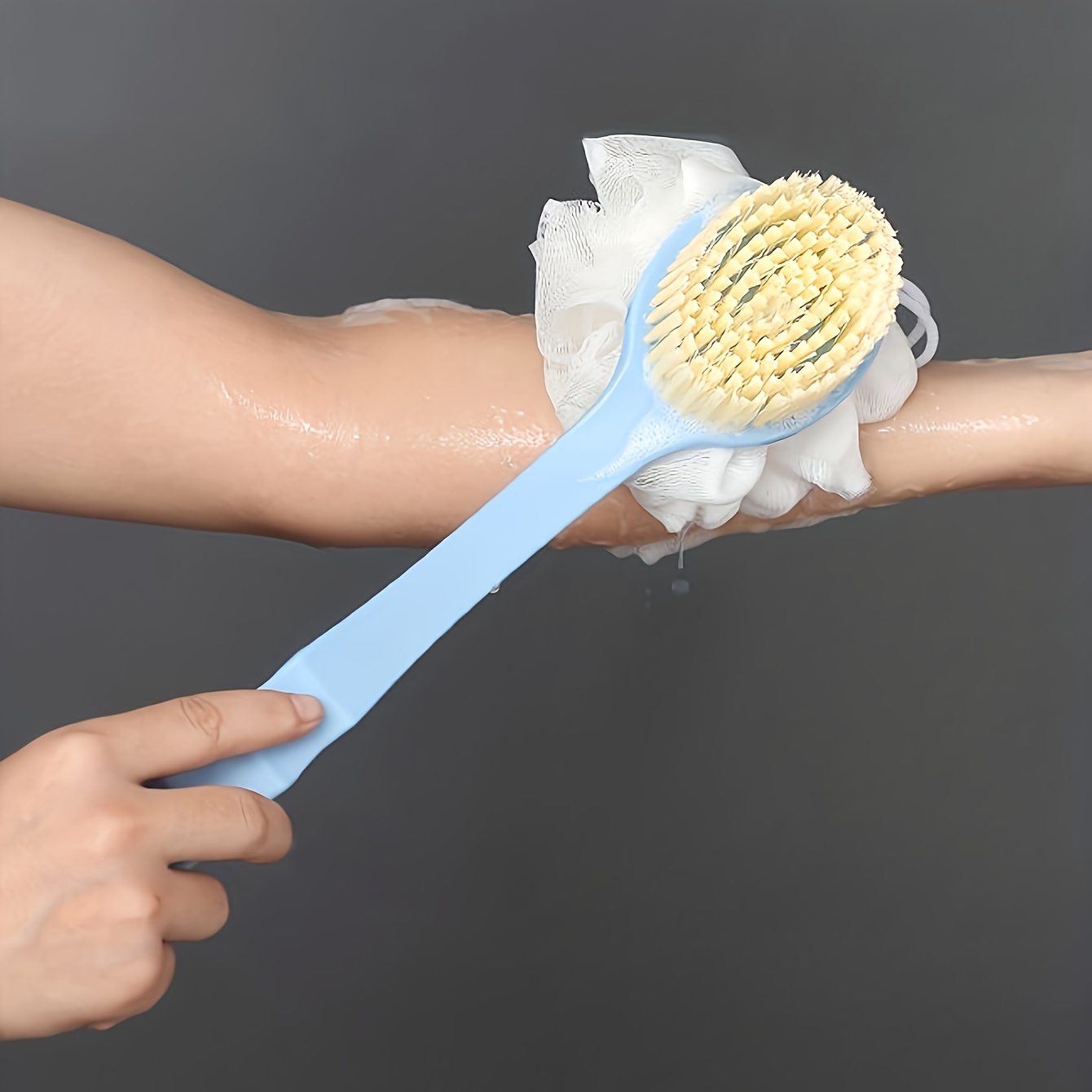 1pc Curved Long Handle Bath Bo - Dry Brush Body ulasan dan harga