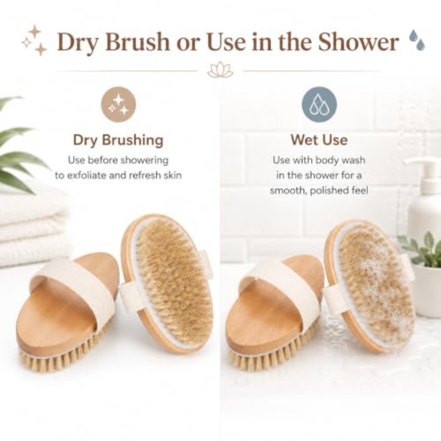 Dry Body Brush 2 Pack, Natural - Dry Brush Body ulasan dan harga
