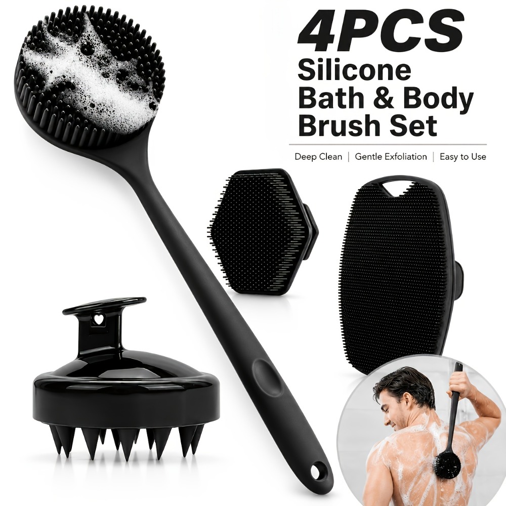 4PCS Set Silicone Body Scrubbe - Dry Brush Body ulasan dan harga